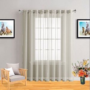 Caroline beige 1 panel linen textured with 16 grommets each